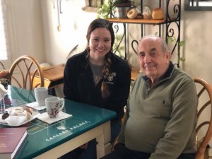 Pictured: History student, Morgan Peacha, with Gary Sternberg, in March, 2019.