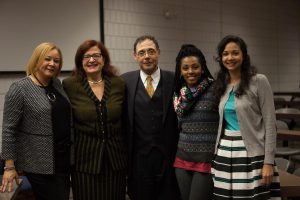 Wanda Akin and Raymond Brown with faculty and students