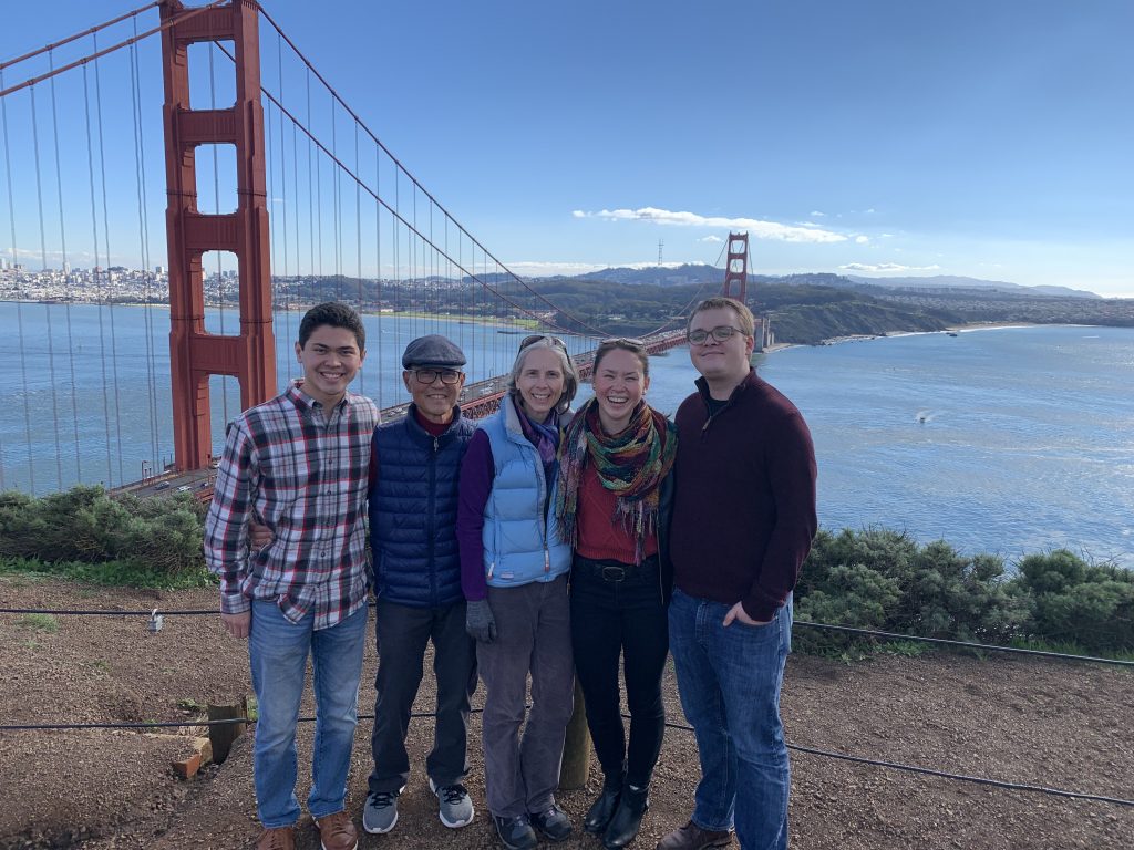 Matthew Yee and friends at the Golden Gate Bridge