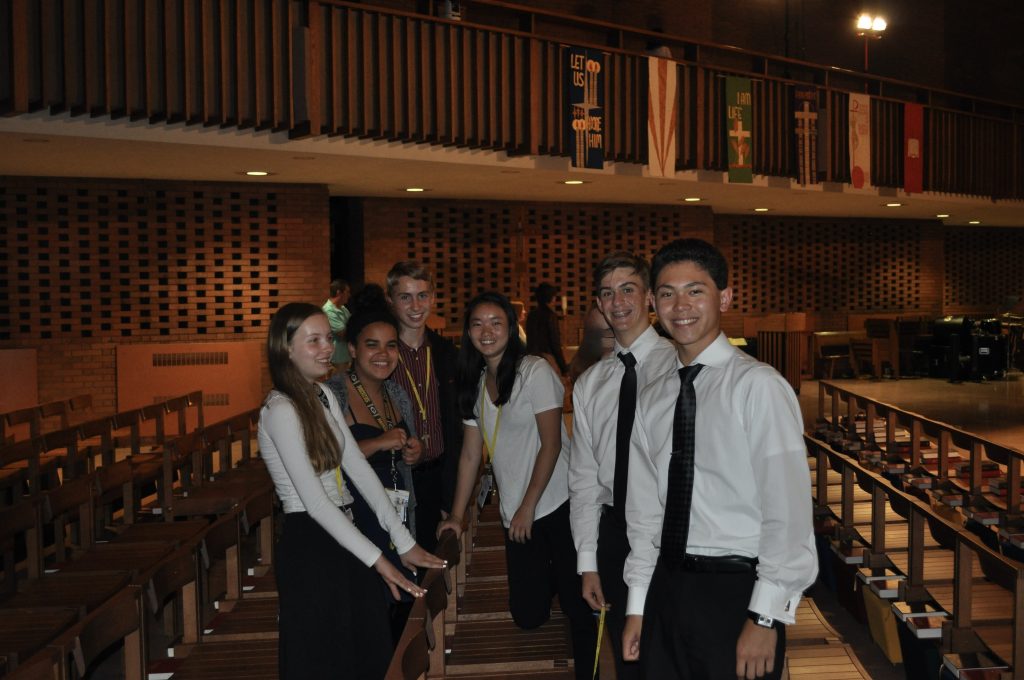 Matthew Yee and friends in the Chapel of the Resurrection