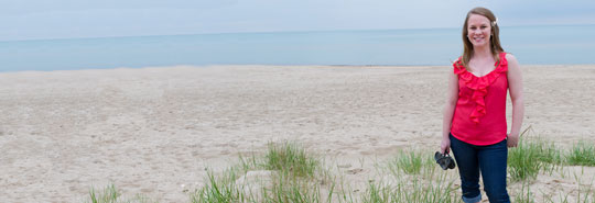 photo of student on beach