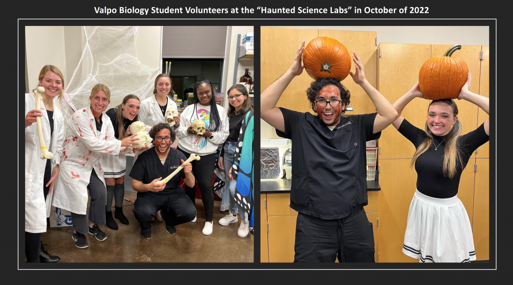 Biology Club Student Volunteers at the "Haunted Science Labs" in October 2022