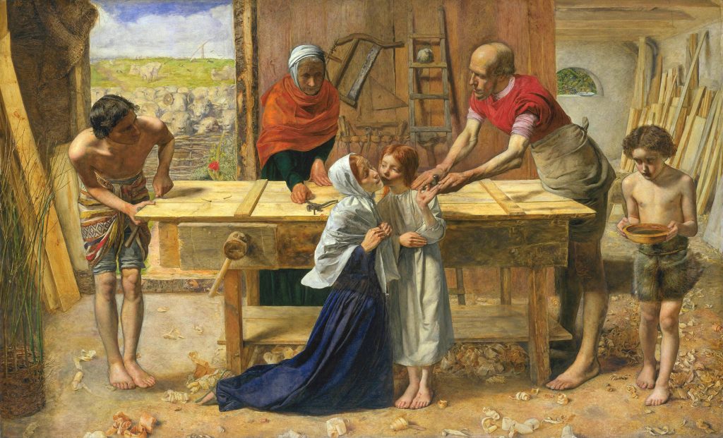 Christ in the House of His Parents, John Everett Millais, 1849-1850, Oil on canvas, 34” x 55”.Tate Britain, London
