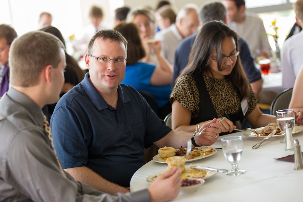 Professor of the College of Arts and Sciences with students at Valpo