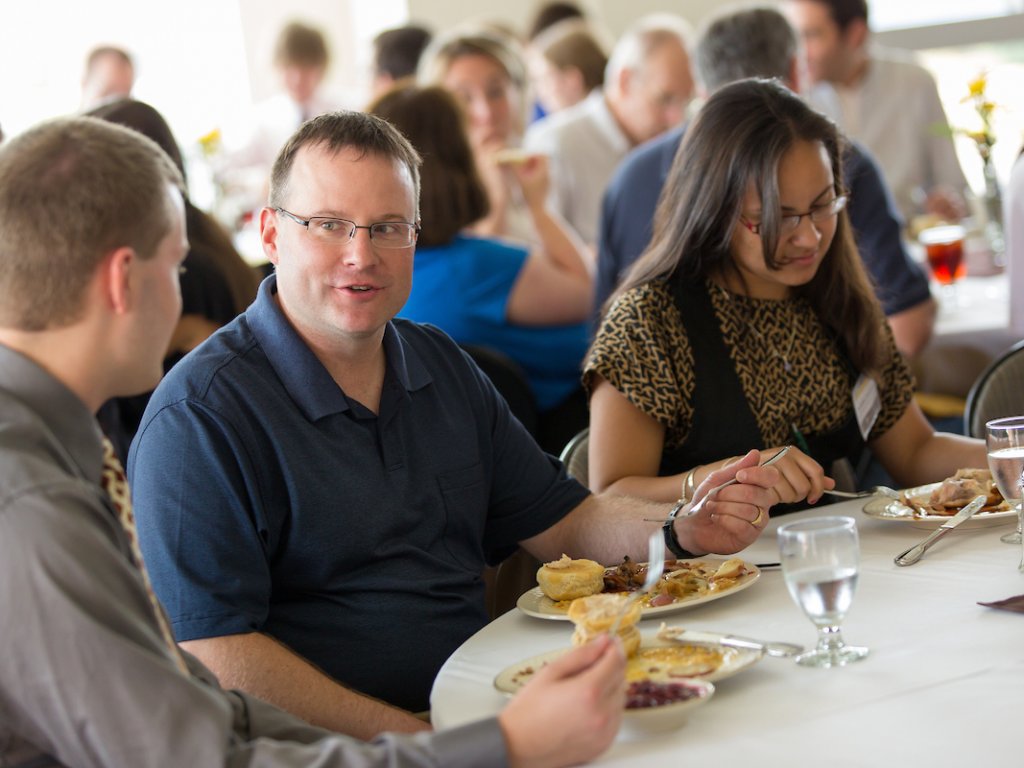 Professor of the College of Arts and Sciences with students at Valpo