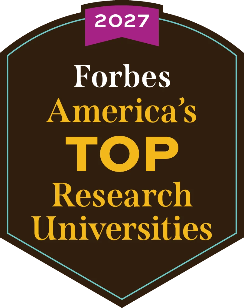 Forbes America’s Top Research Universities 2027 award badge.
