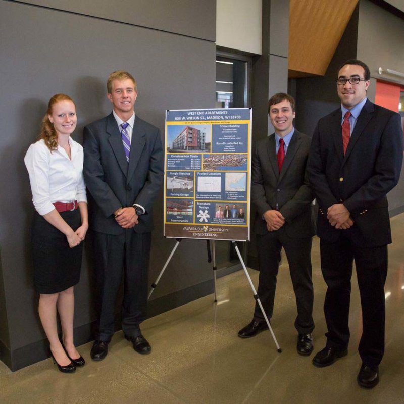 Valpo seniors proudly share their Senior Design Project in the College of Engineering.