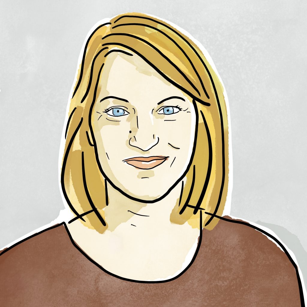 Illustration of Kelcey Ervick.