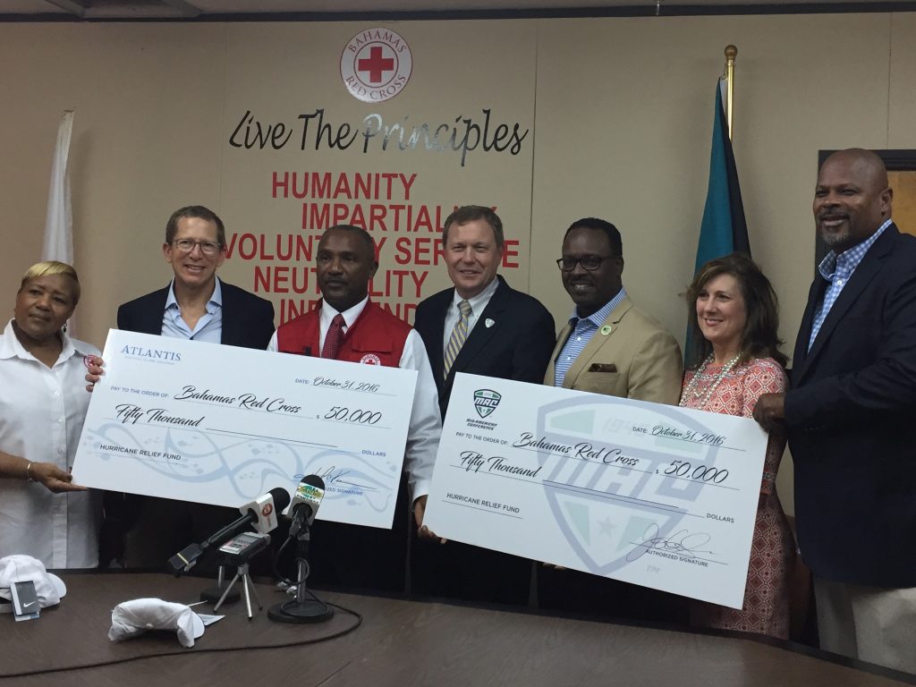 Jon Steinbrecher ’83 and Anne Steinbrecher donated $50,000 to the Bahamas Red Cross for disaster relief in the wake of Hurricane Matthew in Nassau, Bahamas.