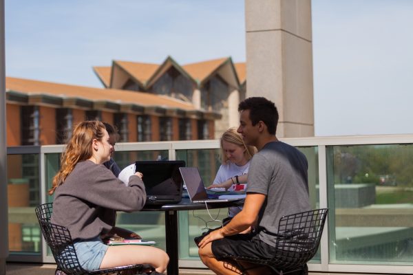 Students Studying on campus