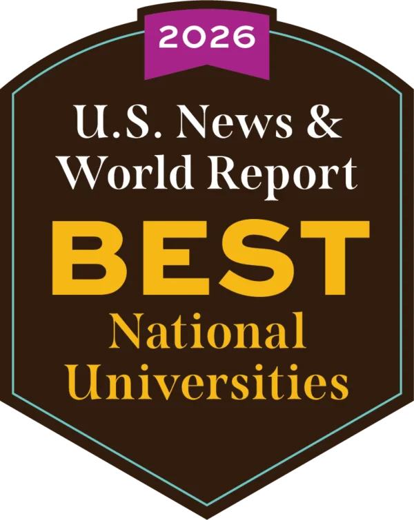 A badge reading "2026 U.S. News & World Report Best National Universities.