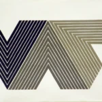 Bold geometric "VA" design with parallel black and gray lines on a white background.